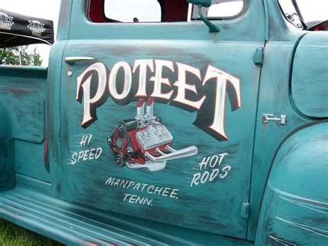 poteeted-jpg.1205259 2,303×1,727 pixels | Truck lettering, Rat rods truck, Classic chevy trucks