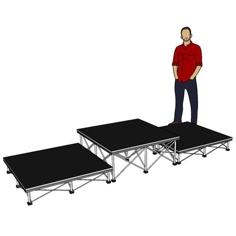 3m x 1m Portable Stage Podium - 3 Tier Stage Platform - Stage Concepts