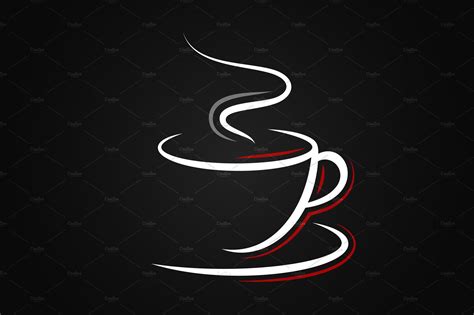 Coffee cup logo on black background by PushLogo on @creativemarket ...