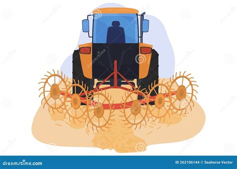 Harvesting Field Wheat, Farming Equipment Technique Grain Isolated on ...