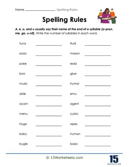 Spelling Rules Worksheets - 15 Worksheets.com