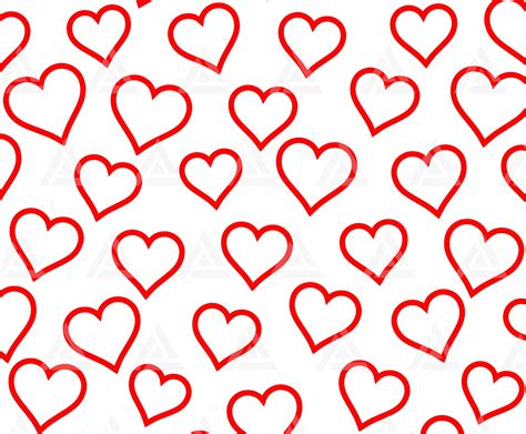 Outline Red Heart Pattern Svg Love Svg Valentine's Day - Etsy Canada