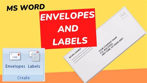 Envelopes and Labels in MS word. - YouTube