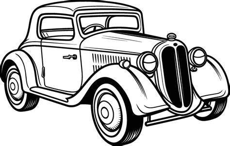 Vintage classic car outline 27209565 Vector Art at Vecteezy