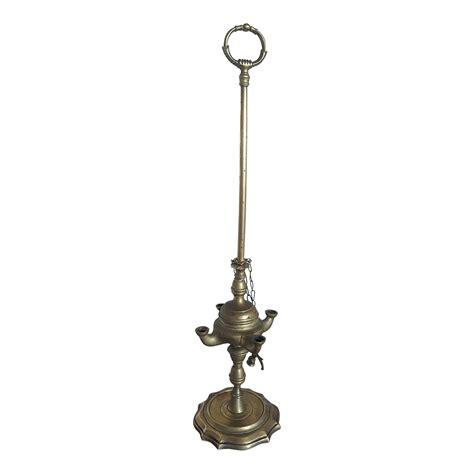 Mid 19th Century Brass Oil Lamp 4 Burners | Chairish