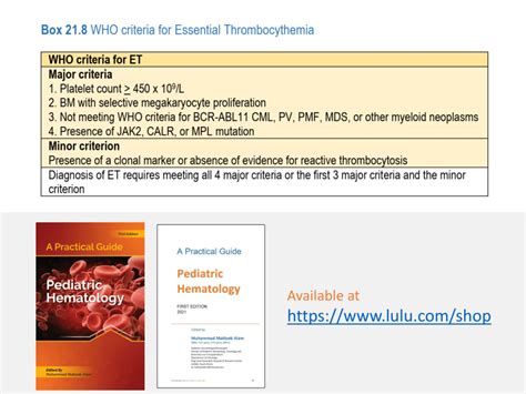 WHO criteria for Essential Thrombocythemia | Download Scientific Diagram