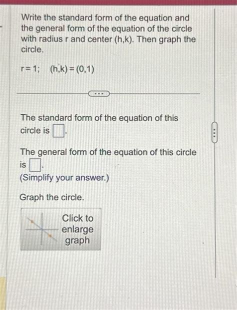 Solved Write the standard form of the equation and the | Chegg.com