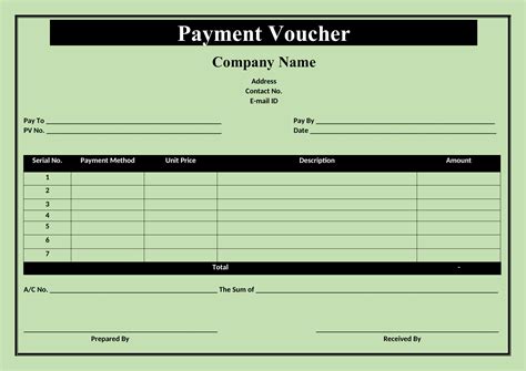 Voucher Format In Word - Free Word Template