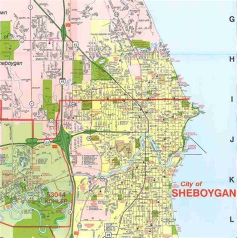 TheMapStore | Sheboygan County Wisconsin Street MapElkhart LakePlymouthSheboygan ...