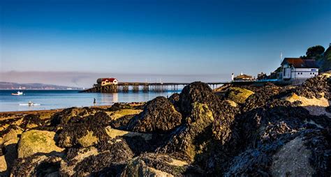 Mumbles pier from the beach Wales, United Kingdom