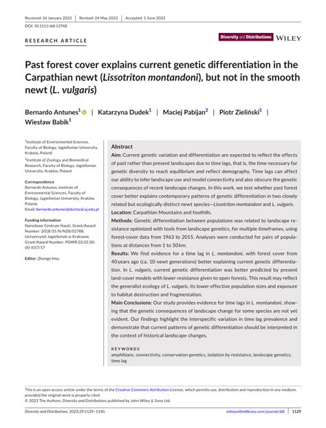 (PDF) Past forest cover explains current genetic differentiation in the ...