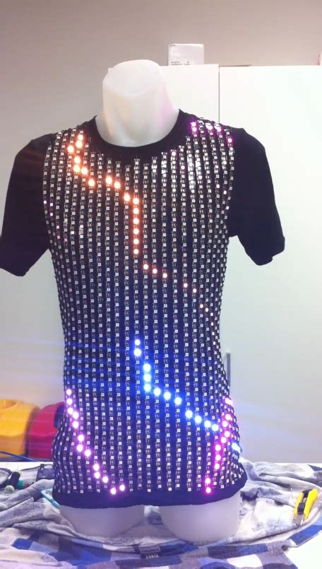 LED Shirt Lights Up When You’re Bombarded by Bluetooth Smart Textiles, E Textiles, 3d Fashion ...