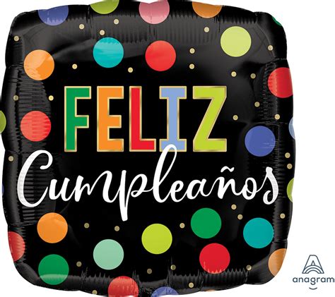 18" Feliz Cumpleaños Bright Dots Foil Balloon (Spanish) | Bargain ...