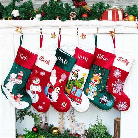 Handmade Personalized Christmas Stockings with Embroidered Names | Gadgetsin