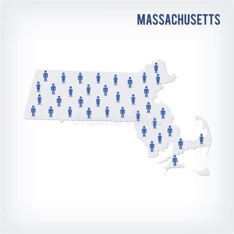 Vector People Map of of State of Massachusetts. the Concept of ...