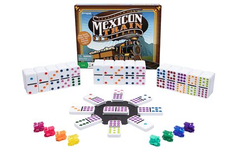 Buy Mexican Train Dominoes - Beautiful Color Dot Double 12 Dominoes Set - Includes Train Markers ...