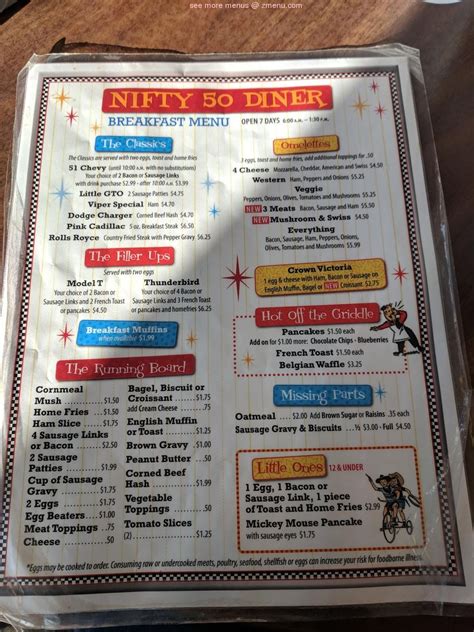 Online Menu of Nifty Fifty Diner Restaurant, Madison, Ohio, 44057 - Zmenu