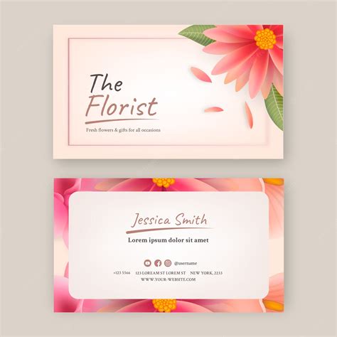 Premium Vector | Florist business card template design