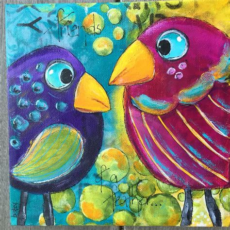 Acrylics, birds, color by Betsy Walcheski Acrylic Painting For Beginners, Art Painting Acrylic ...