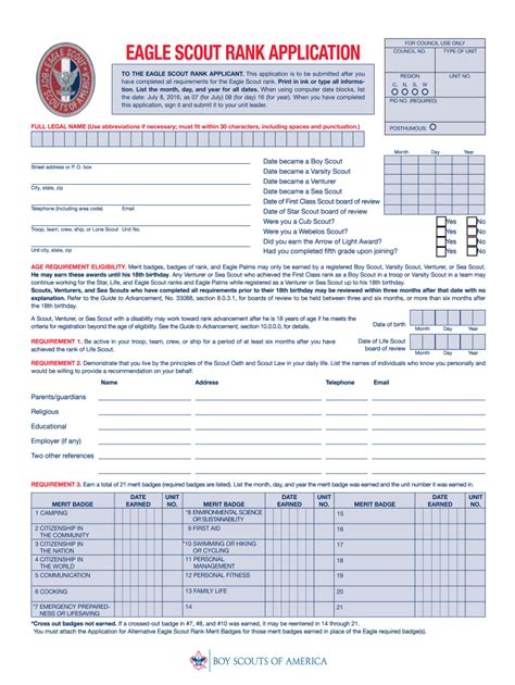 Eagle Scout Application 2017-2024 Form - Fill Out and Sign Printable PDF Template | airSlate SignNow