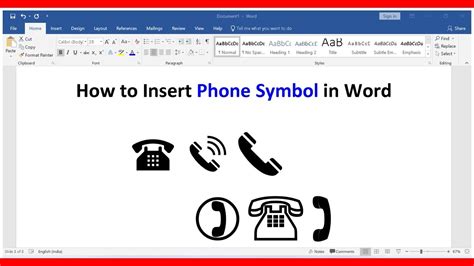 How To Insert Phone Symbol In Ms Word - Printable Online