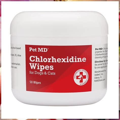 Pet MD Chlorhexidine Wipes with Ketoconazole and Aloe for Cats and Dogs ...