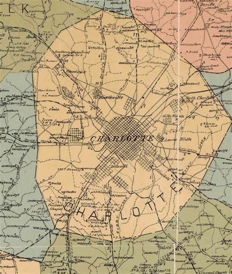 Mecklenburg County North Carolina 1911 Old Wall Map With - Etsy