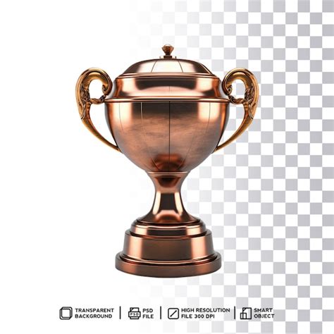 Premium PSD | Classic bronze trophy in isolated background