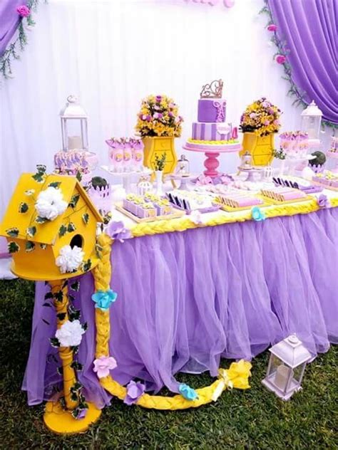 #rapunzelparty #rapunzelbirthday #rapunzelpartyideas #rapunzeltable ...