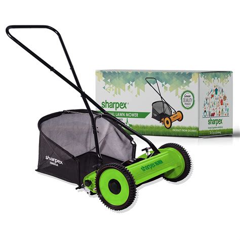 Buy Sharpex Push Manual Lawn Mower with Grass Catcher | 16-Inch Reel ...