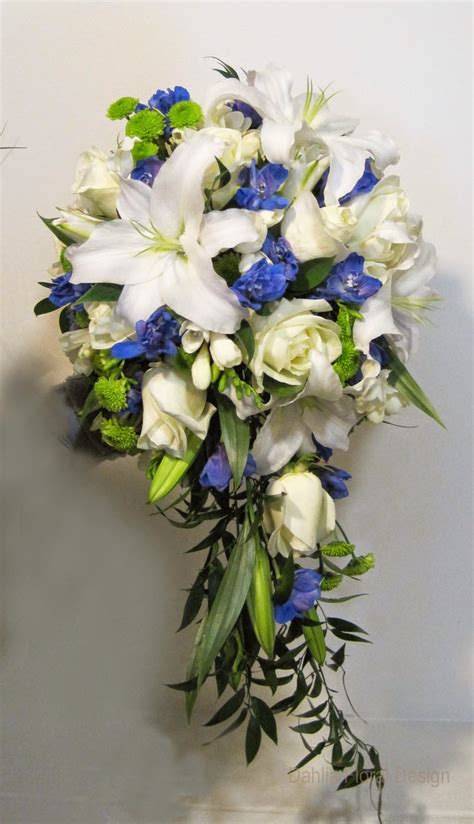 Blue Lily Bouquet Wedding Flowers|http://refreshrose.blogspot.com/