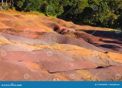 Seven Colored Earth in Chamarel, National Park in Mauritius Stock Photo - Image of geological ...