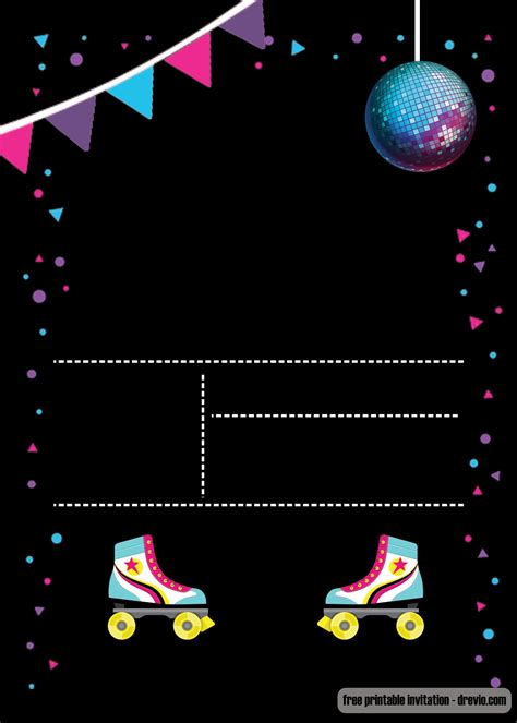 FREE Printable Roller Skating Invitation Template | Roller skating ...