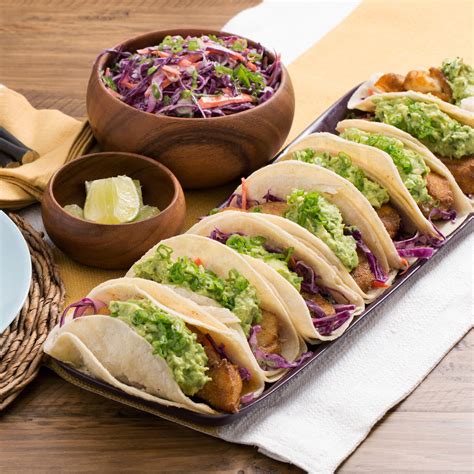 Recipe: Crispy Fish Tacos with Guacamole & Red Cabbage Slaw - Blue Apron