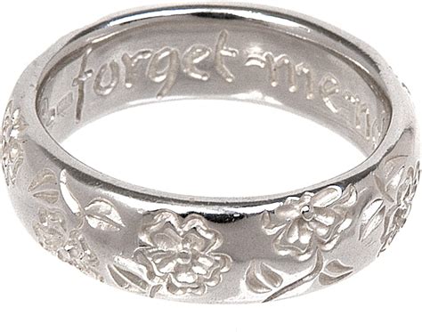 Dower & Hall, Forget me Not - Solid Sterling Silver Engraved Floral Ring Size P: Amazon.co.uk ...