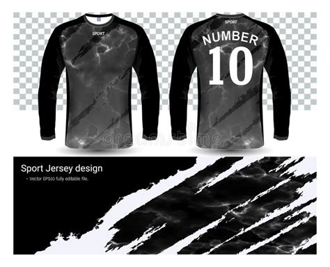 Long Sleeve Soccer Jerseys T-shirts Mockup Template Stock Vector ...