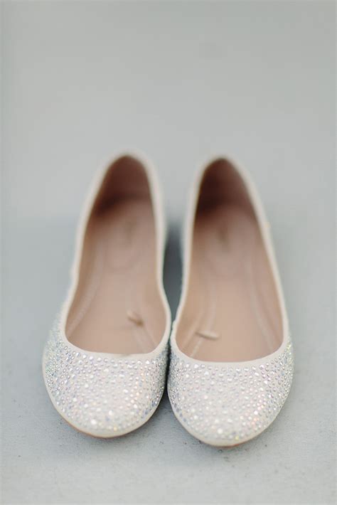 ballet flats wedding shoes sparkly white | OneWed.com