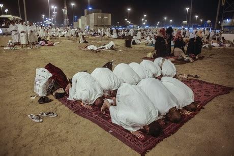 Muslim Pilgrims Pray While Muzdalifah Outside Editorial Stock Photo - Stock Image | Shutterstock