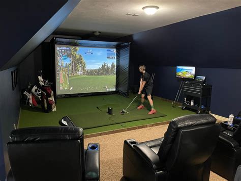 attic man cave golf simulator