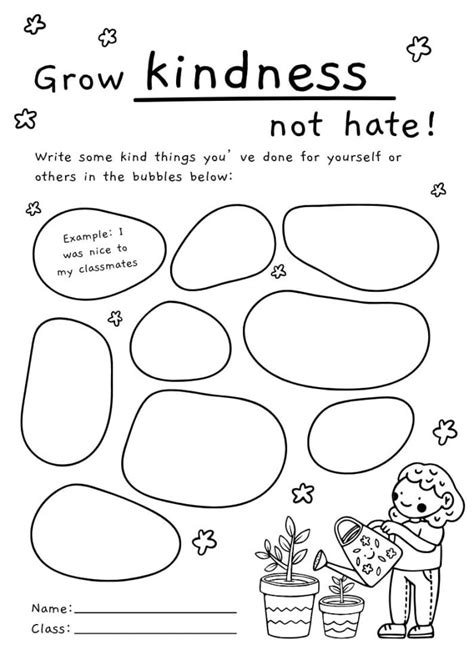 Design this Simple Doodle Kindness Activities Worksheet layout for free