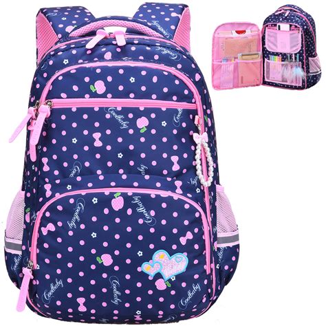 Water Resistant Girls Backpack for Primary Elementary School Large Kids ...