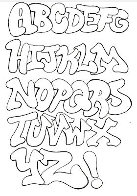 Graffiti Center: Alphabet Graffiti Sketch Letter A-Z Black Book Model Design