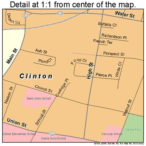 Clinton Massachusetts Street Map 2514430