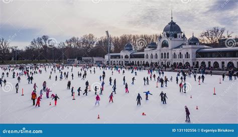 BUDAPEST, HUNGARY - DECEMBER 31, 2018: City Park Ice Rink on January 03 ...