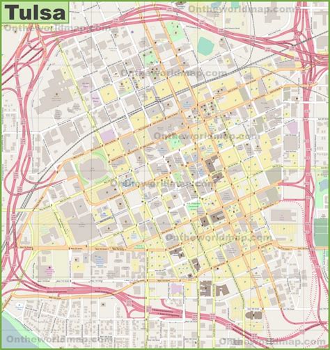 Large detailed map of Tulsa - Ontheworldmap.com