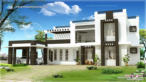 3400 sq-ft flat roof house exterior - Kerala Home Design and Floor Plans - 9K+ Dream Houses