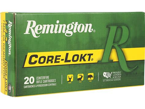 Remington Core-Lokt 7mm-08 Remington Ammo 140 Grain Jacketed Soft