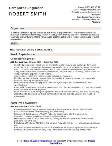 10+ Computer Engineer Resume Samples & Templates for 2025