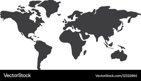 World map silhouette Royalty Free Vector Image