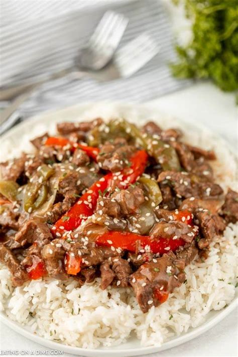 Instant pot pepper steak - pressure cooker Chinese pepper steak